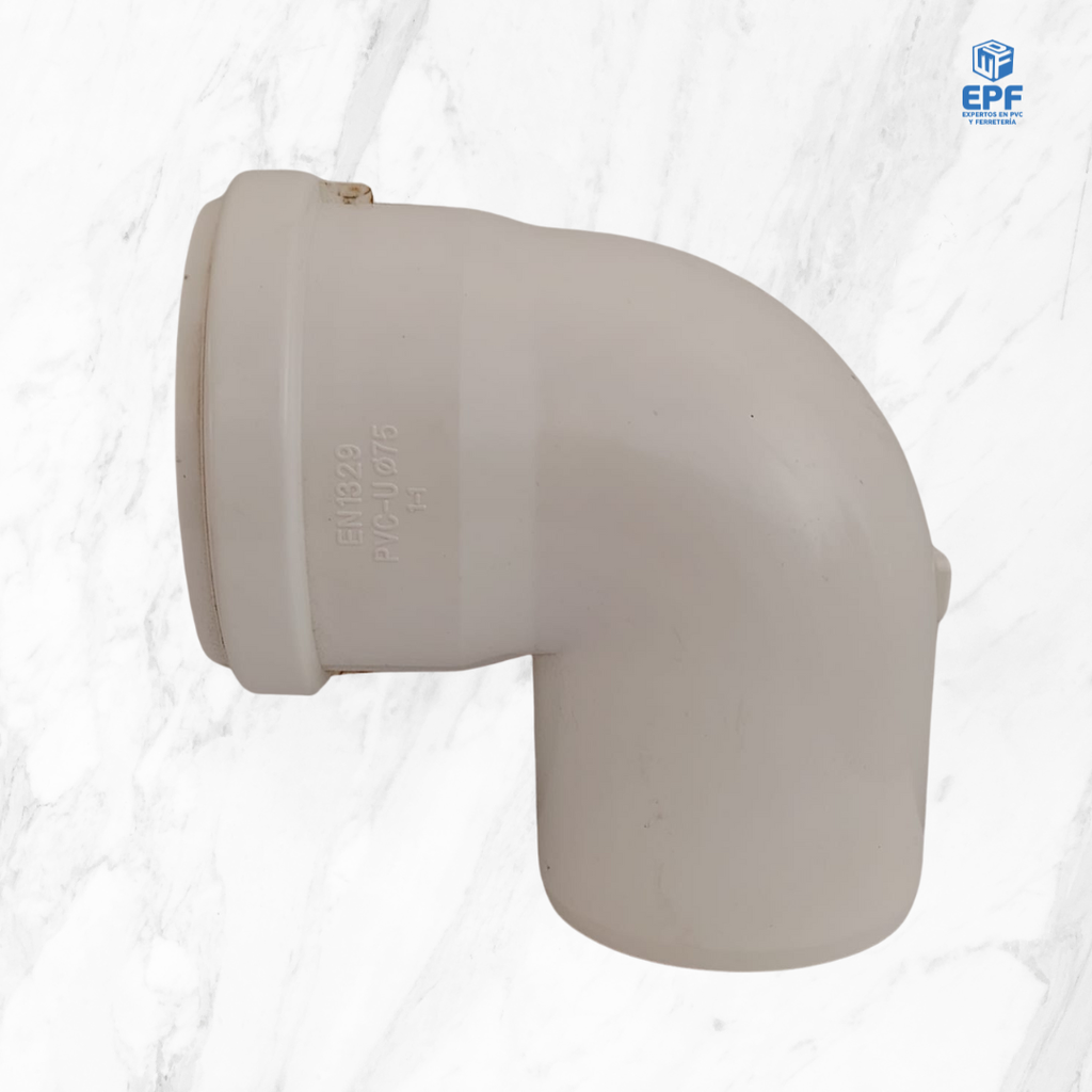SANITARIO BLANCO CODO C/GOMA 75X90
