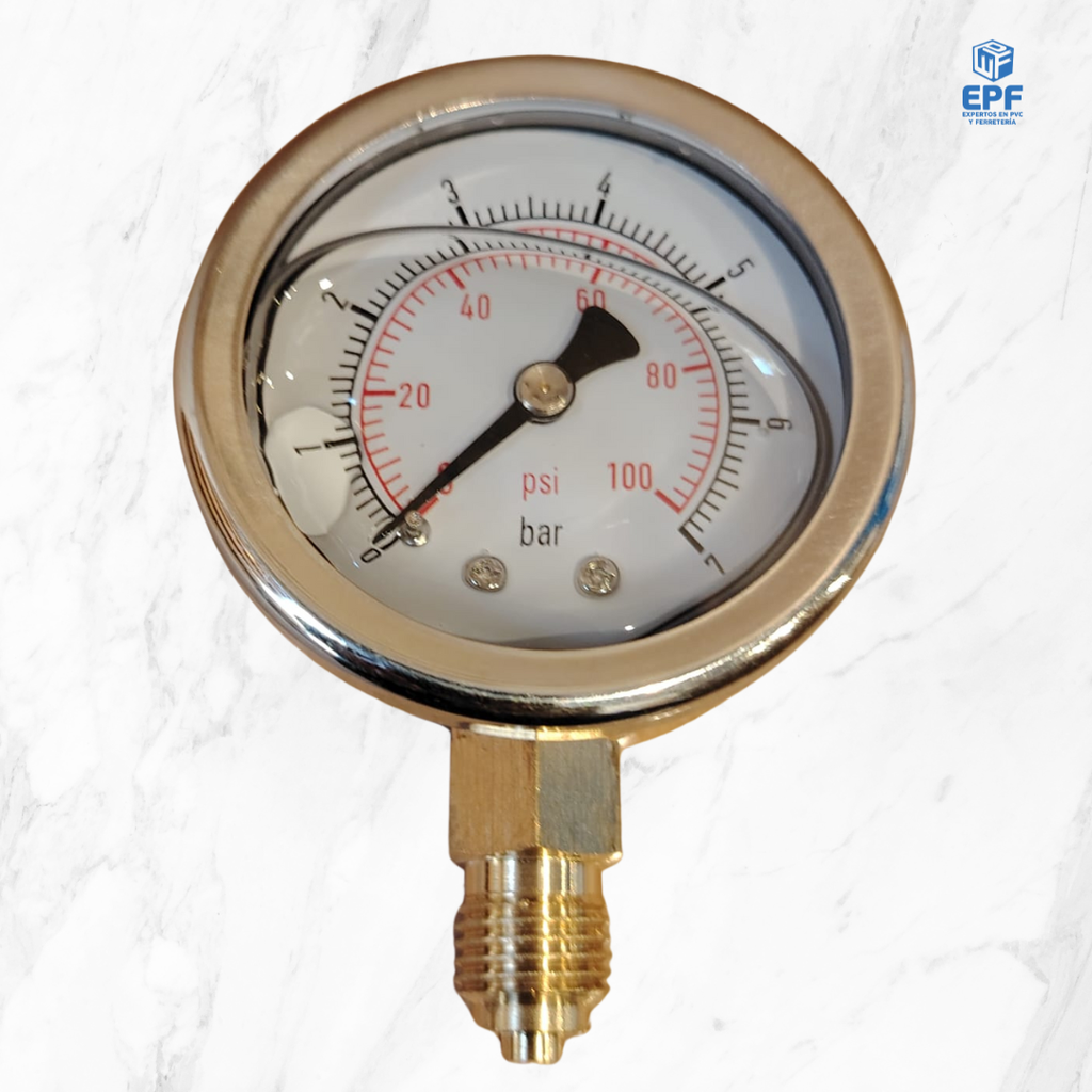 MANOMETRO GLICERINA 7 BAR (100 PSI)