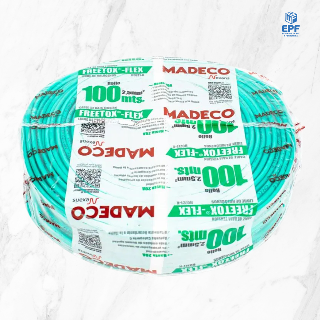 CABLE L/HALOG 2.5 VERDE 750V 70G ROLLO 100MTS
