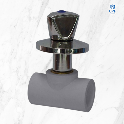 [1000288] PPR VALVULA MANILLA CROM C/BOTON R/A 20MM